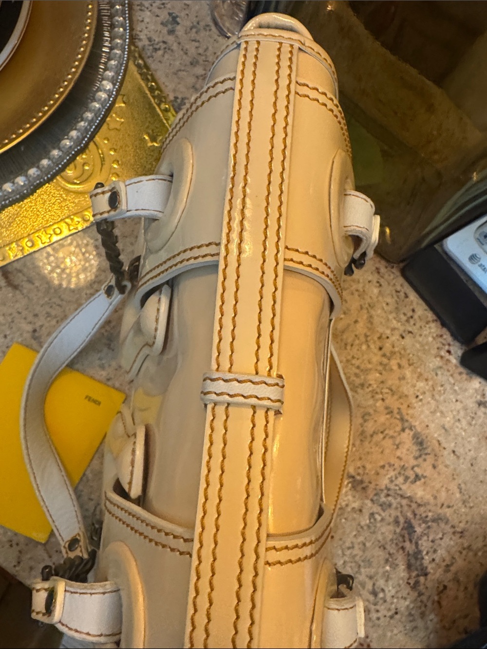 Authentic Vintage Fendi Cream Patent Leather Satchel - Women’s Bag - Picture 10 of 14